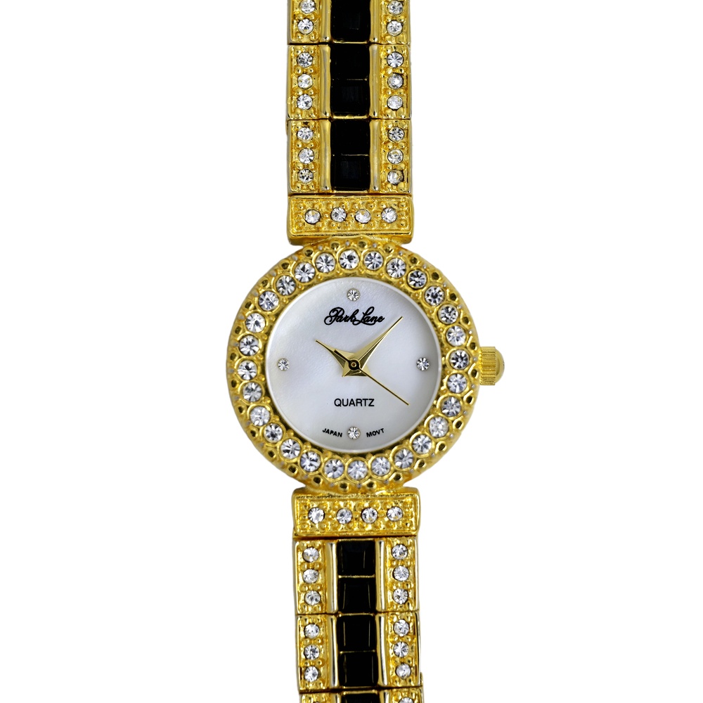 Park Lane Ladies Wrist Watch 1990s Vintage Two Tone White Dial Quartz Diamond